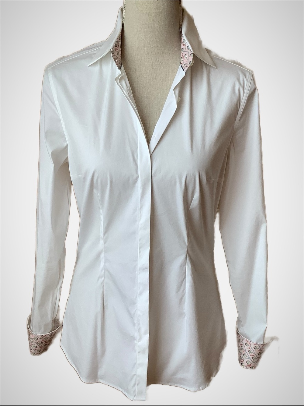 EMANUEL BERG White Tailored Button-Down Shirt Size 8 NWT Classic